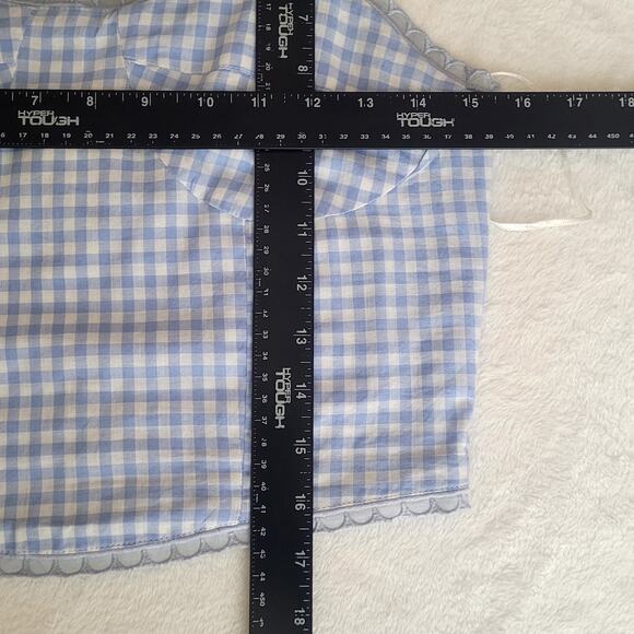 Sky Blue Gingham Milkmaid Cottagecore Countrycore Dorothy Smocked Top Sz M NWT - Picture 7 of 7